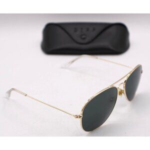 Diff Cruz Aviator Sunglasses Gold Frames Black Gray Lenses Original Case